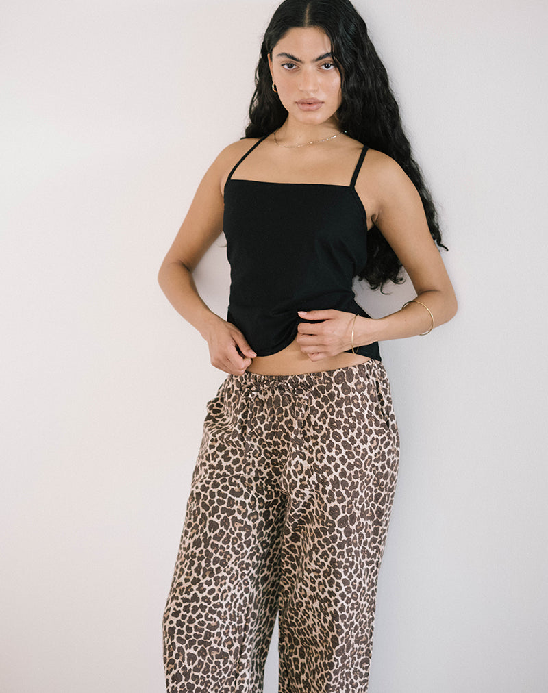 Immagine di Lintang Tie Back Top in Lino Nero