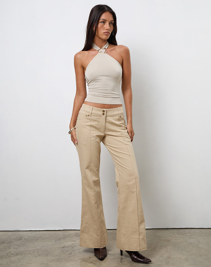 Immagine di Lintira Pantaloni a gamba stretta in twill sabbia