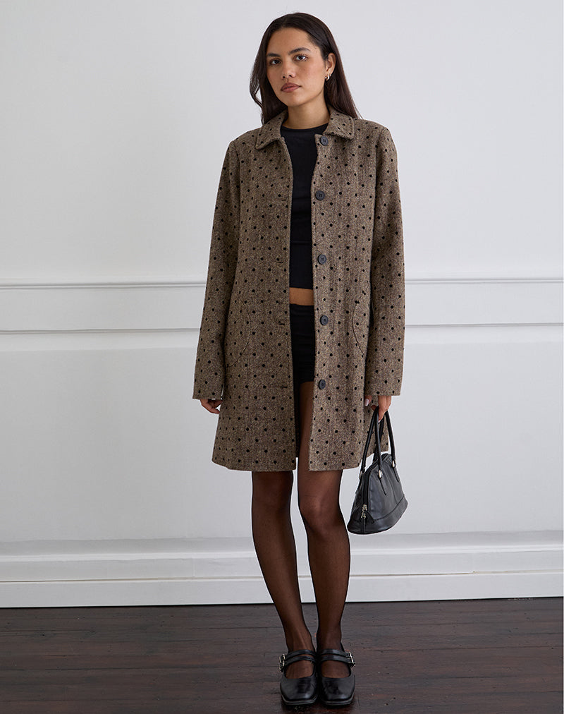 Immagine di Lirena Cappotto lungo a pois marrone