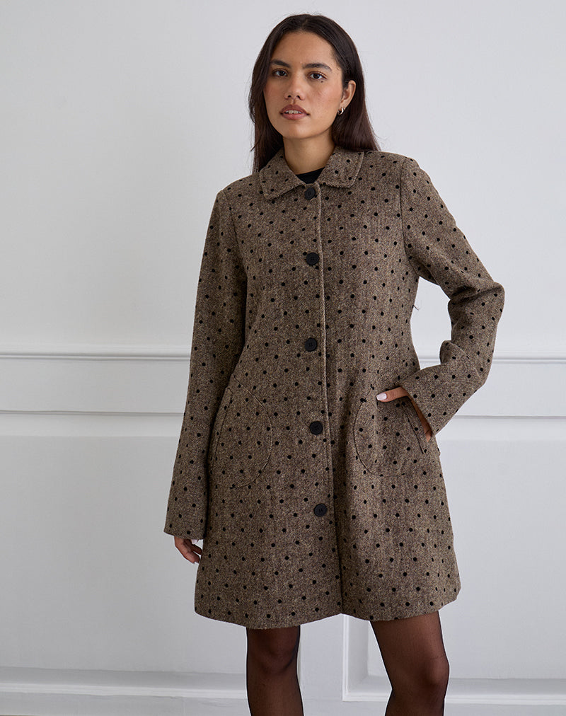Immagine di Lirena Cappotto lungo a pois marrone