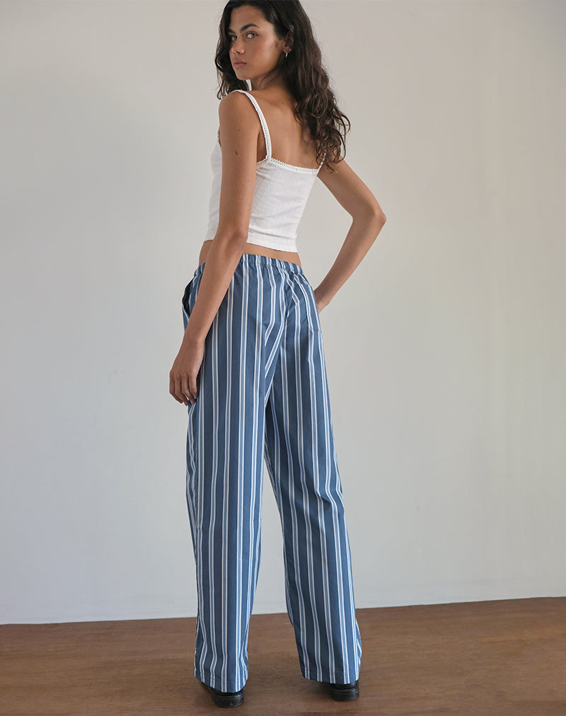 immagine dei pantaloni Lirura in Popplin Formal Stripe Navy