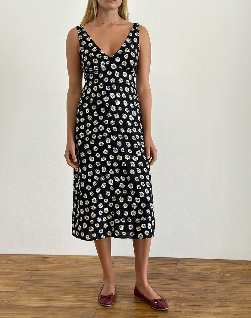 Vestito midi Lisheva in Grunge Daisy nero