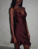 Immagine di Litera Mini abito con volant in Deep Plum con Rosetta