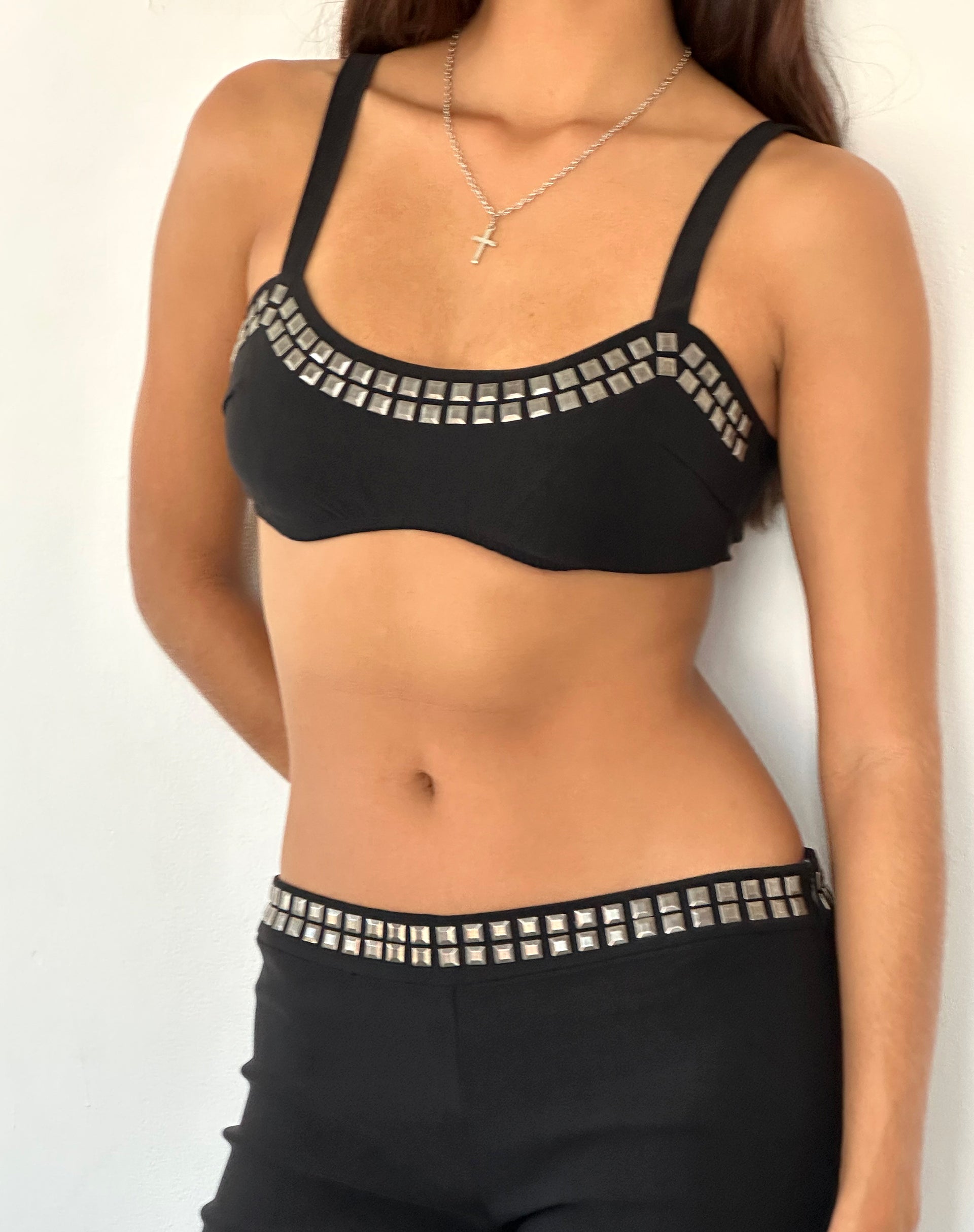 Immagine di Liu Bralette con borchie in nero Sartoria