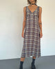 Immagine di Liva Midi Dress in Multi Check Brown