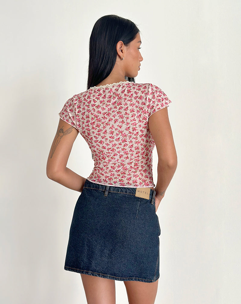 Immagine di Livi Top in Gardenia Romantica con bordo in pizzo