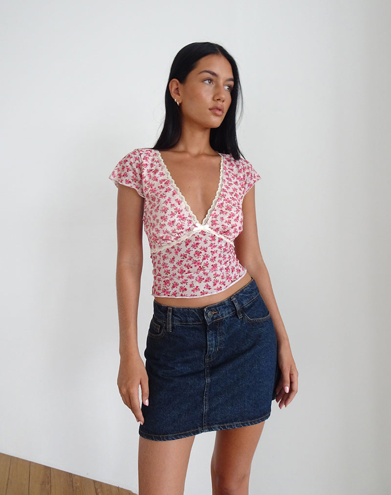 Immagine di Livi Top in Gardenia Romantica con bordo in pizzo