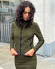 Immagine della giacca Livia in verde militare sartoriale