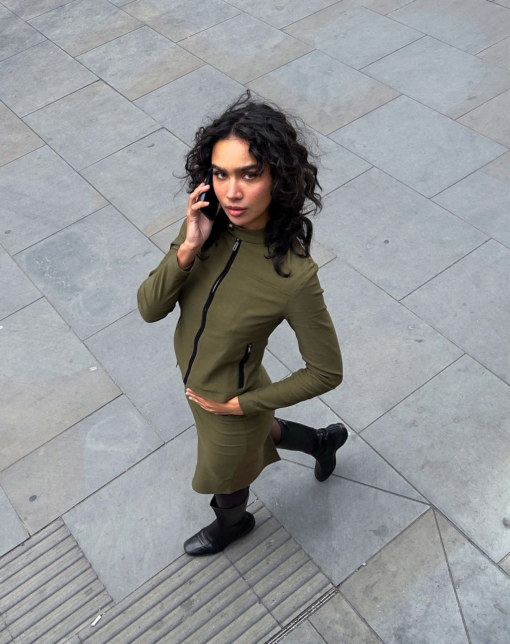 Giacca Livia in verde militare sartoriale