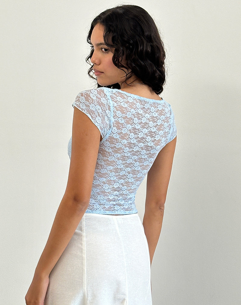 Immagine di Livra Top in Pizzo Trifoglio Blu