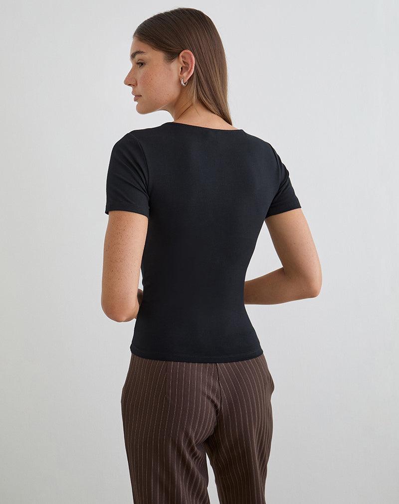 Immagine del top crossover Lobos in jersey di rayon nero