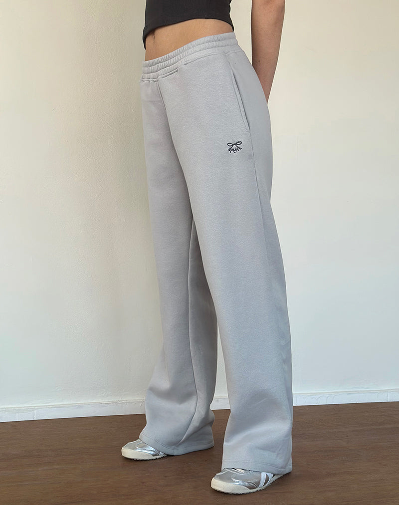 Jogger sciolto in Lunar Rock con ricamo a fiocco Ocean Storm