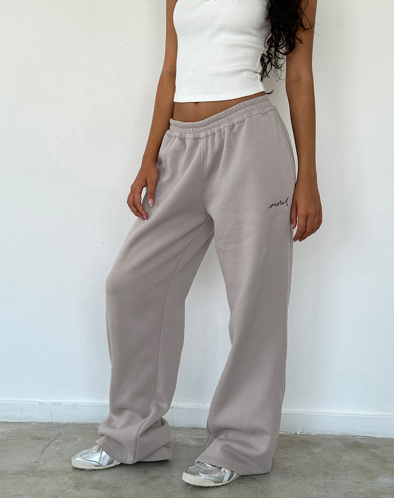 Jogger larghi in fungo con ricamo 'MOTEL' marrone tonale