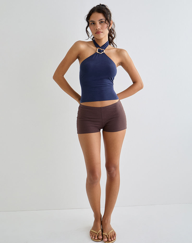 Immagine di Lorie Halter Top in Cupro Navy
