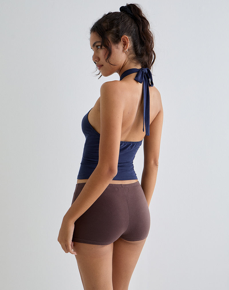 Immagine di Lorie Halter Top in Cupro Navy