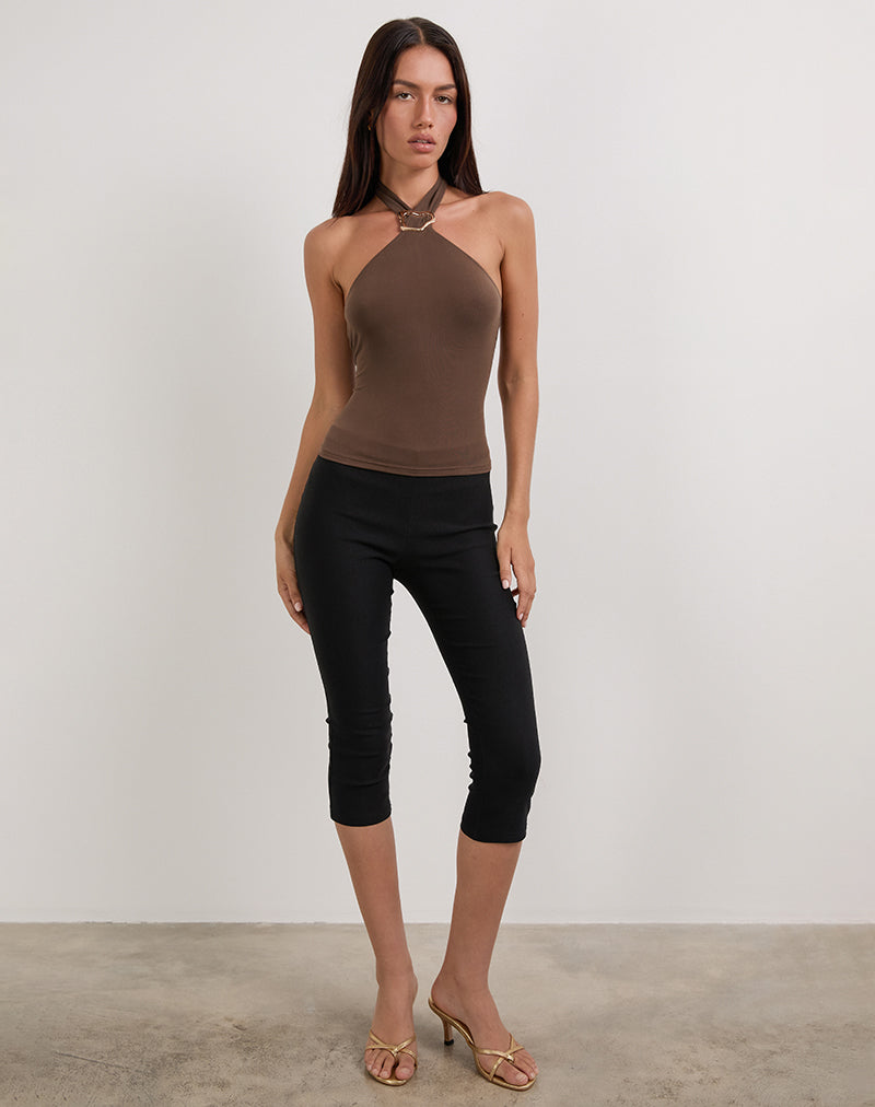 Immagine di Lorie Halter Top in Cupro Bitter Chocolate