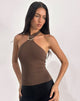 Immagine di Lorie Halter Top in Cupro Bitter Chocolate
