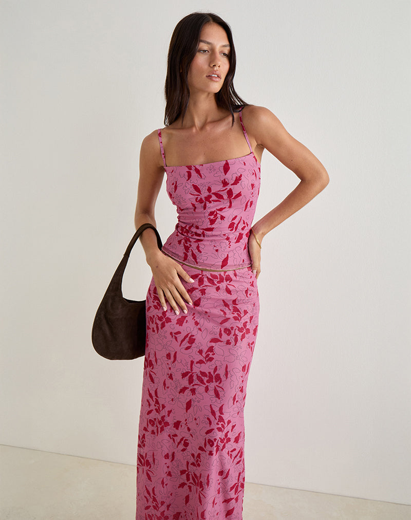 Immagine di Lotus Cami Top in Stencil Flower Pink