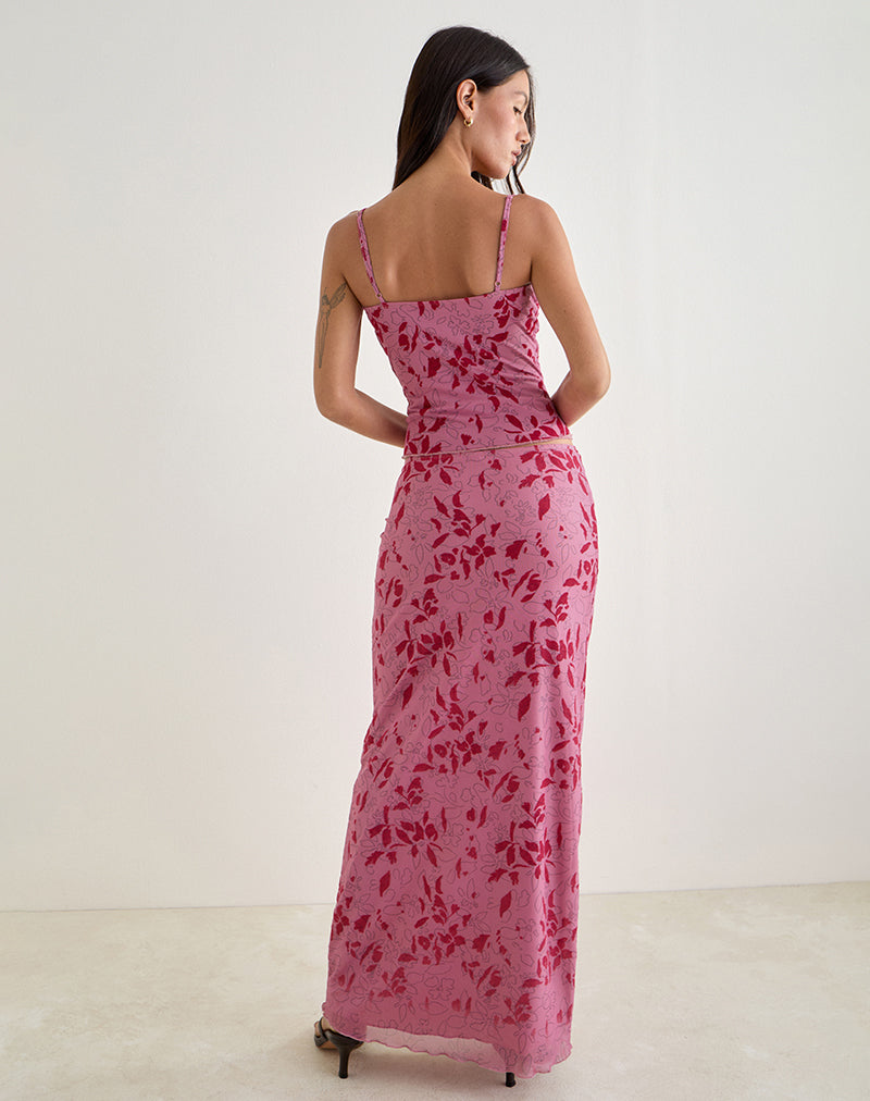 Immagine di Alfreda Maxi Gonna in Stencil Flower Rosa