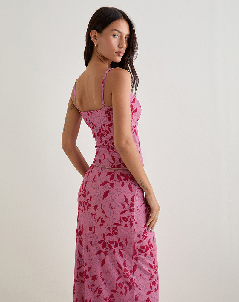 Immagine di Lotus Cami Top in Stencil Flower Pink