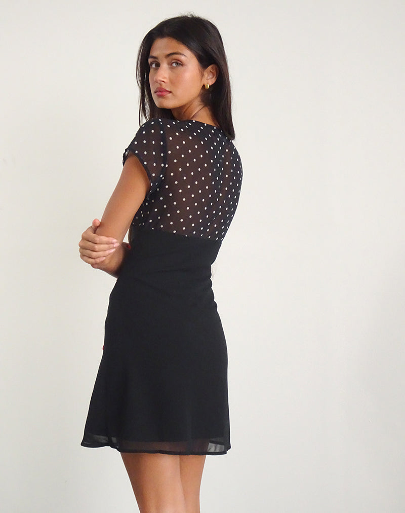 Immagine di Lovita Mini Dress in Basic Polka Nero