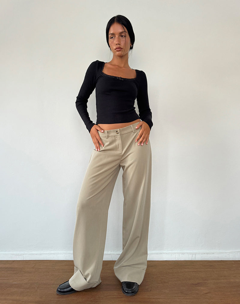 Pantaloni a vita bassa Abba in pietra