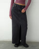 immagine di Maxi gonna di jeans a vita bassa in nero vintage