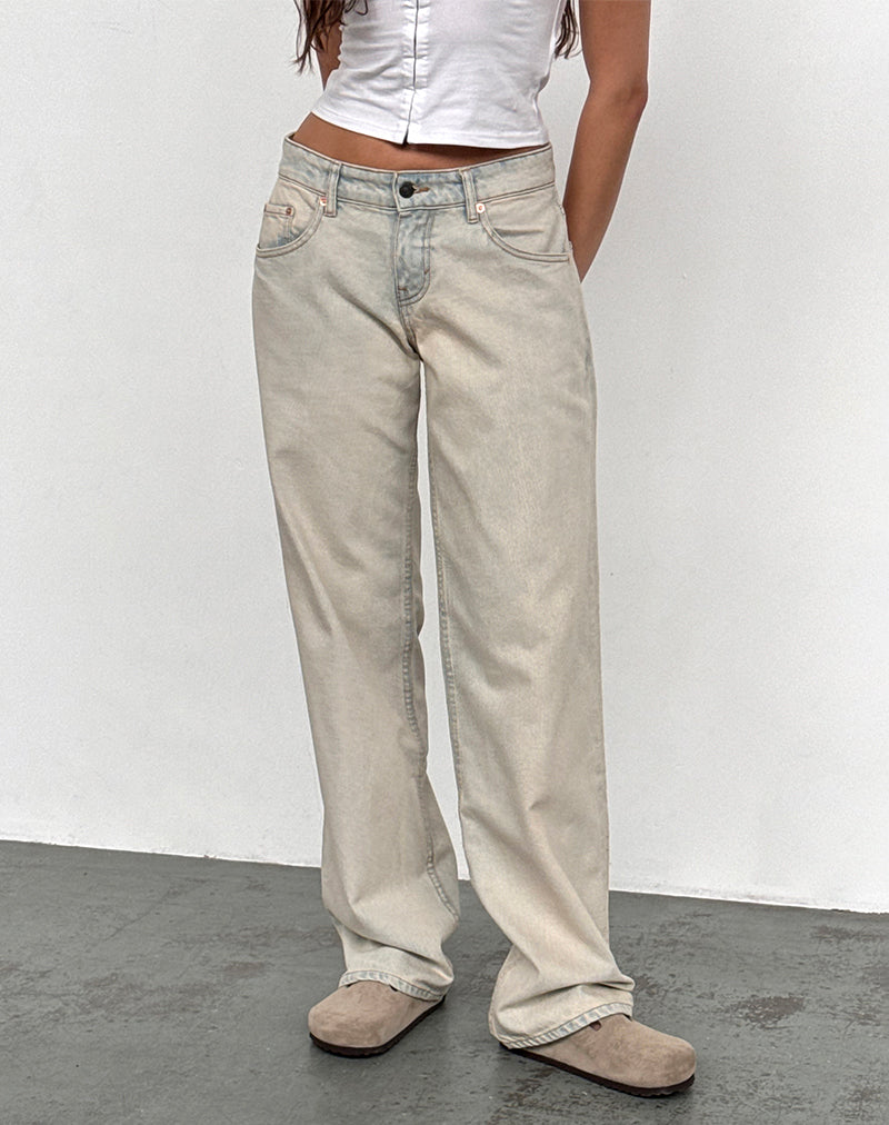 Immagine di Jeans paralleli a vita bassa in blu artico
