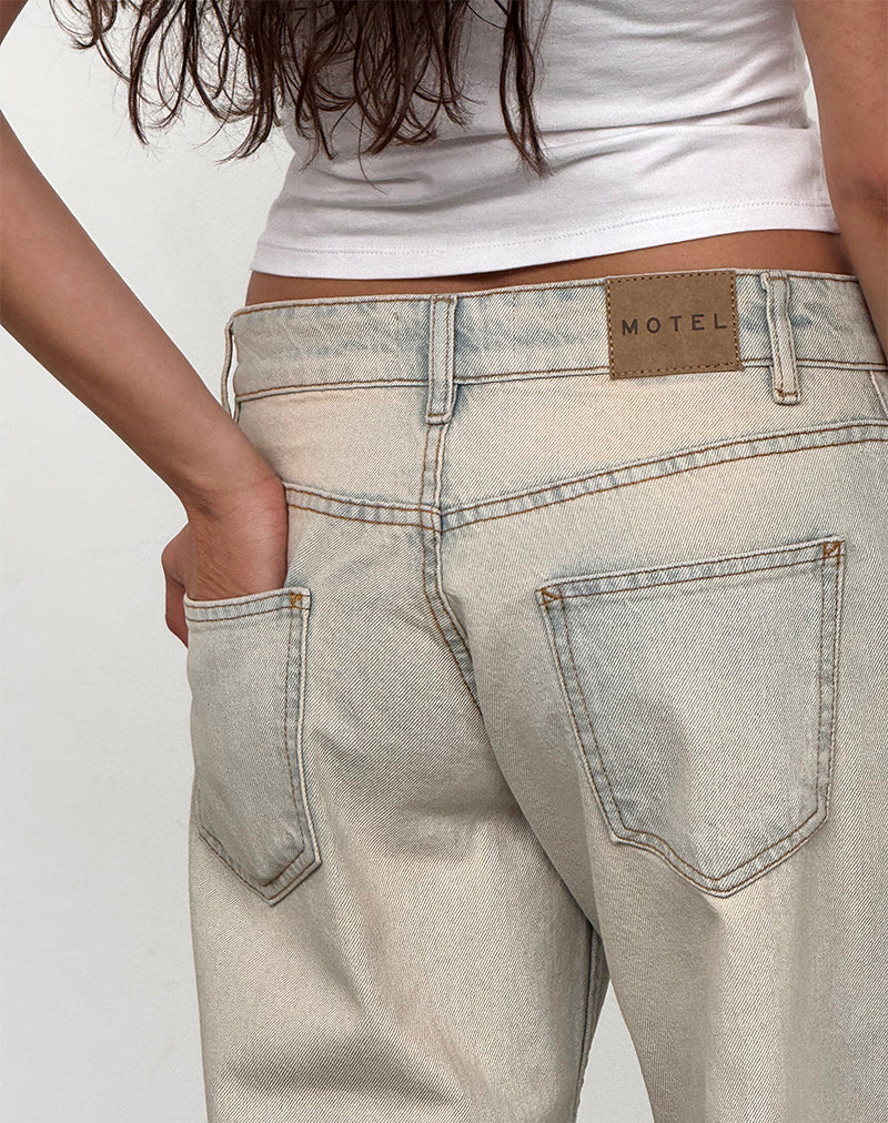 Immagine di Jeans paralleli a vita bassa in blu artico
