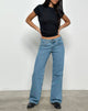 Immagine di Jeans paralleli a vita bassa in pietra blu