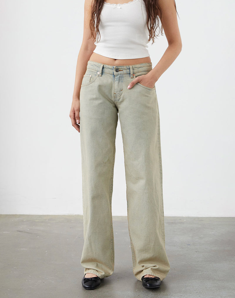 Immagine dei jeans Parallel a vita bassa con lavaggio Desert Sand