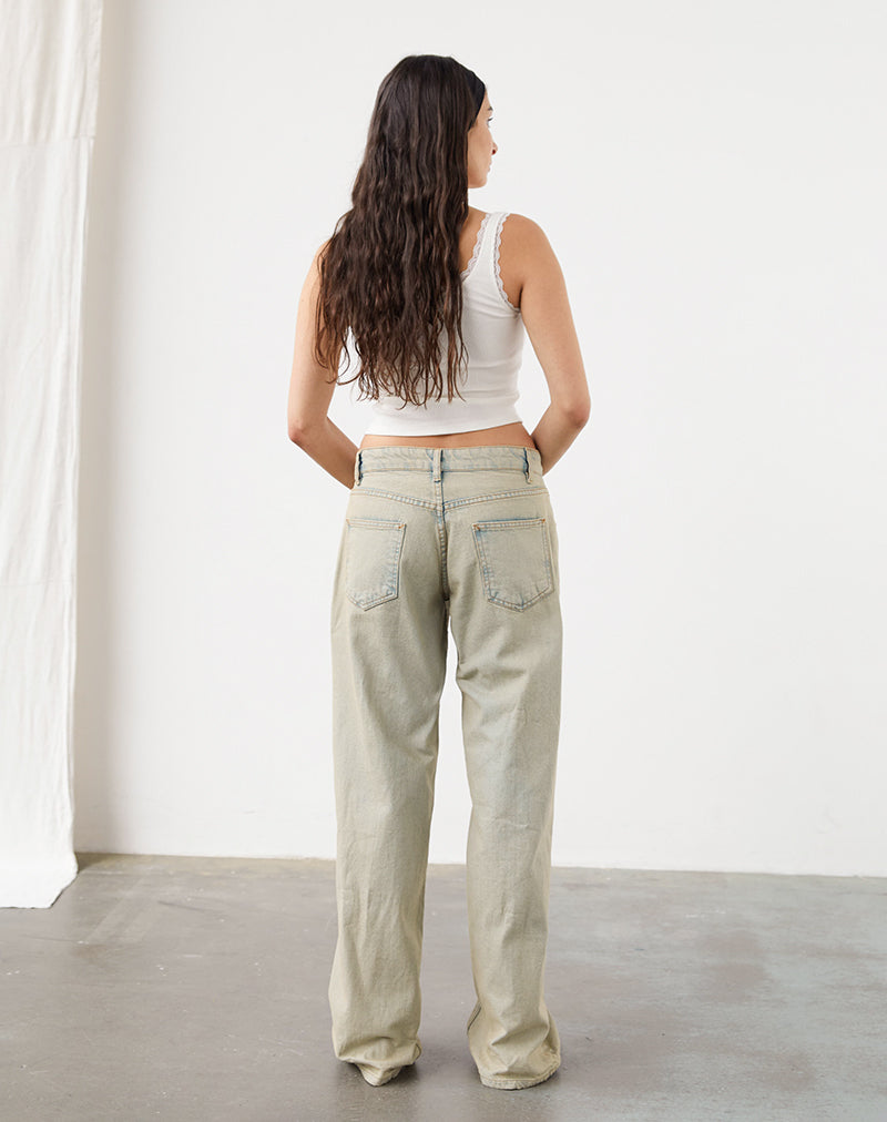Immagine dei jeans Parallel a vita bassa con lavaggio Desert Sand