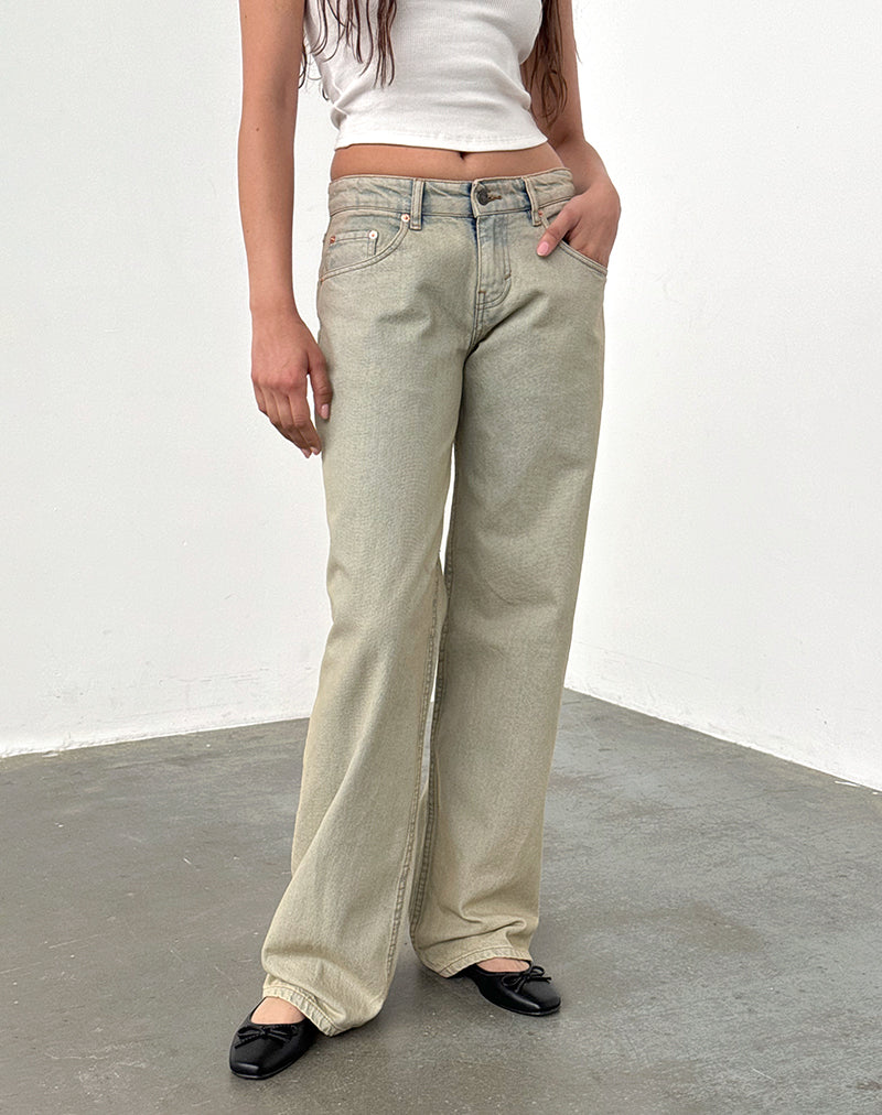 Immagine dei jeans Parallel a vita bassa con lavaggio Desert Sand