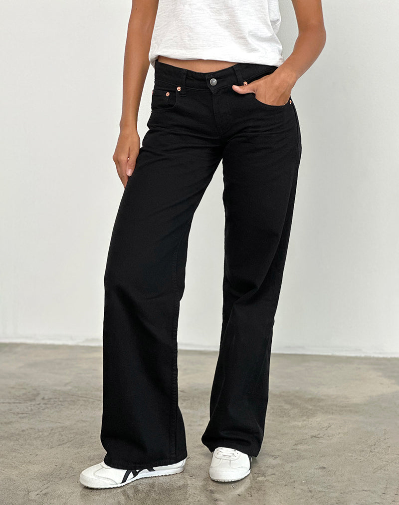 Immagine dei jeans Parallel a vita bassa in nero