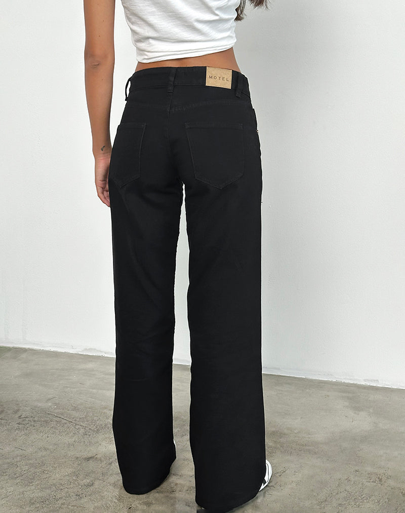 Immagine dei jeans Parallel a vita bassa in nero