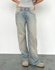 Immagine di Jeans paralleli a vita bassa in sabbia Bleach Extreme