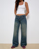 Immagine di Jeans paralleli a vita bassa in verde vintage usato