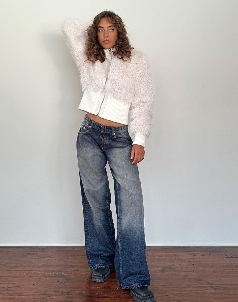 Jeans Roomy Extra Wide a vita bassa con lavaggio ambrato