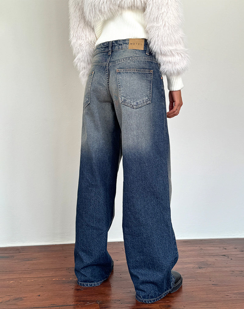 Immagine dei jeans Roomy Extra Wide a vita bassa con lavaggio ambrato
