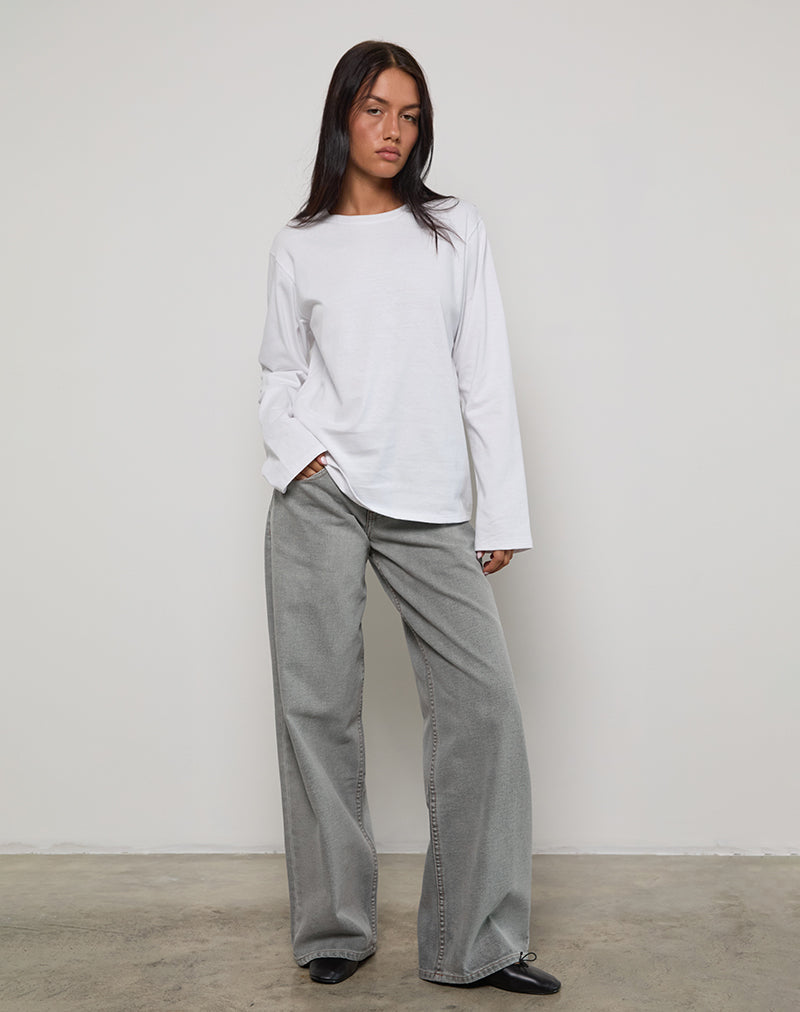 Immagine dei jeans a vita bassa Roomy in grigio candido