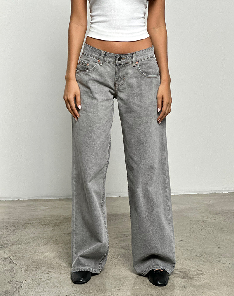 Immagine dei jeans a vita bassa Roomy in grigio candido