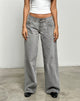 Immagine dei jeans a vita bassa Roomy in grigio candido