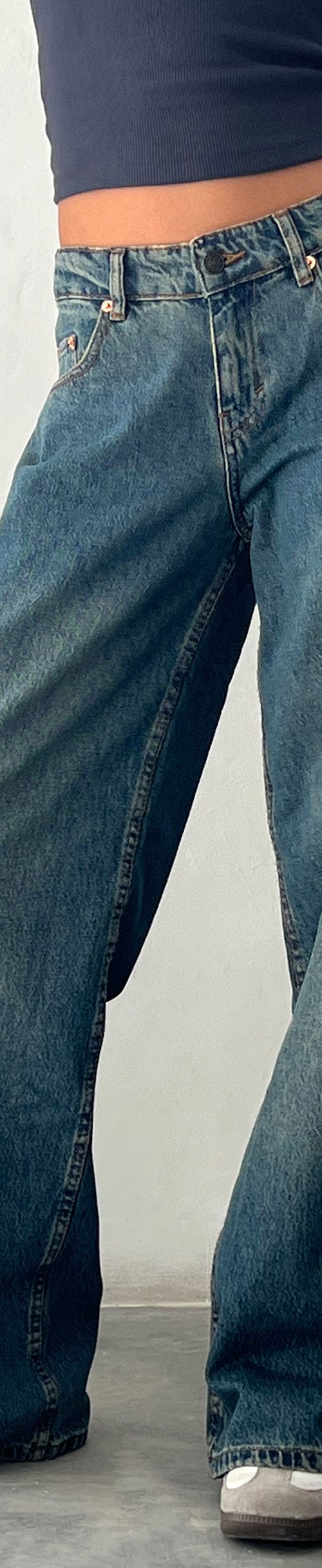 Immagine di Roomy Extra Wide Low Rise Jeans in Brown Blue Acid
