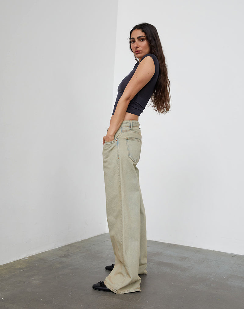 Immagine dei jeans a vita bassa con lavaggio Desert Sand