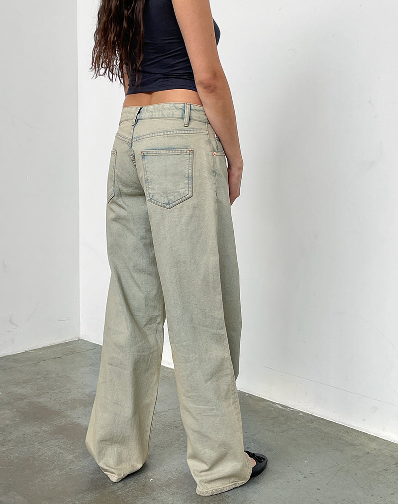 Immagine dei jeans a vita bassa con lavaggio Desert Sand