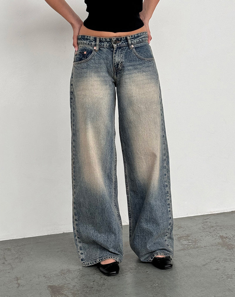 Immagine di Roomy Jeans extra larghi a vita bassa in Dirty Blue