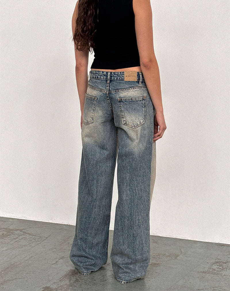 Immagine di Roomy Jeans extra larghi a vita bassa in Dirty Blue