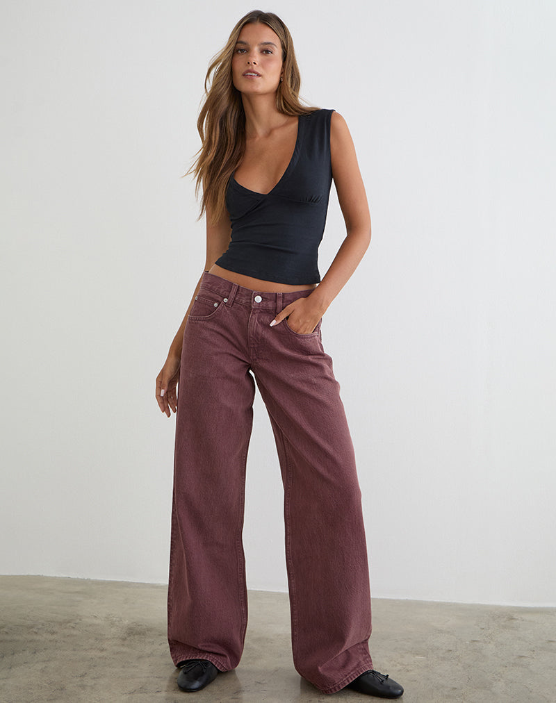 Immagine dei jeans Low Rise Roomy in bordeaux