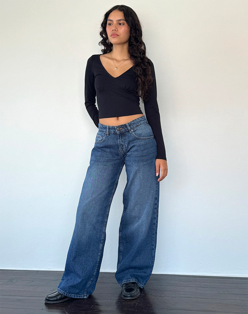 Immagine di Roomy Extra Wide Low Rise Jean in College Blue