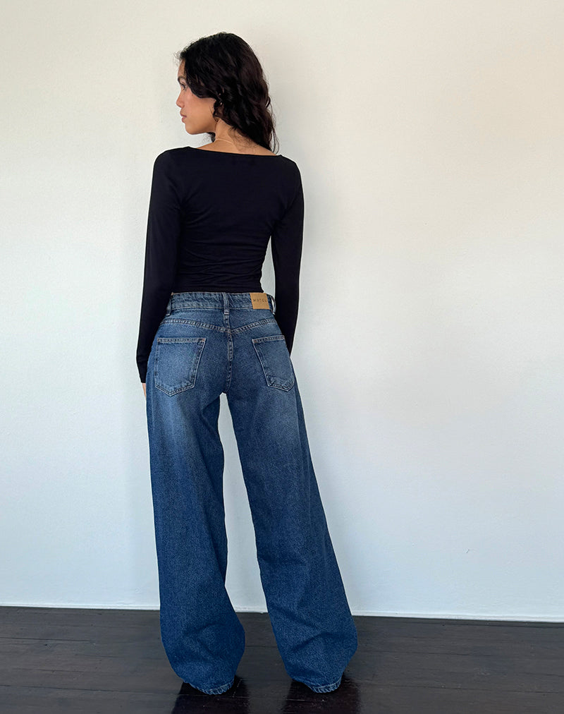 Immagine di Roomy Extra Wide Low Rise Jean in College Blue